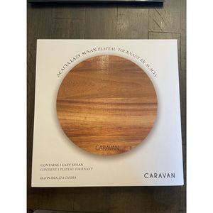 NIB Caravan Acacia Wood 10.8” Lazy Susan Food Serving Organizing Fabfitfun.
